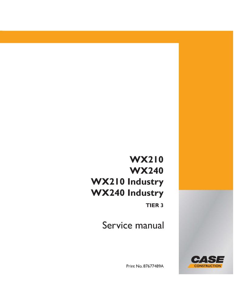 Excavadora De Ruedas Case Wx Wx Tier Manual De Servicio Pdf