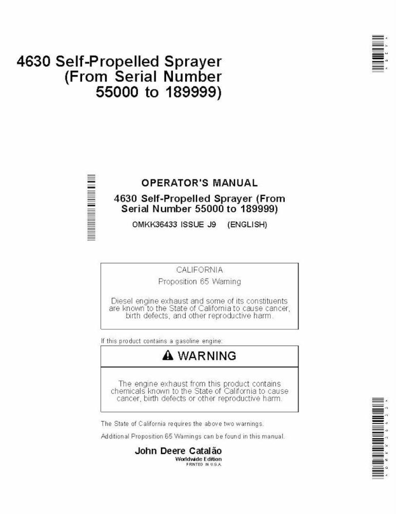 John Deere 4630 pulvérisateur automoteur pdf manuel d utilisation