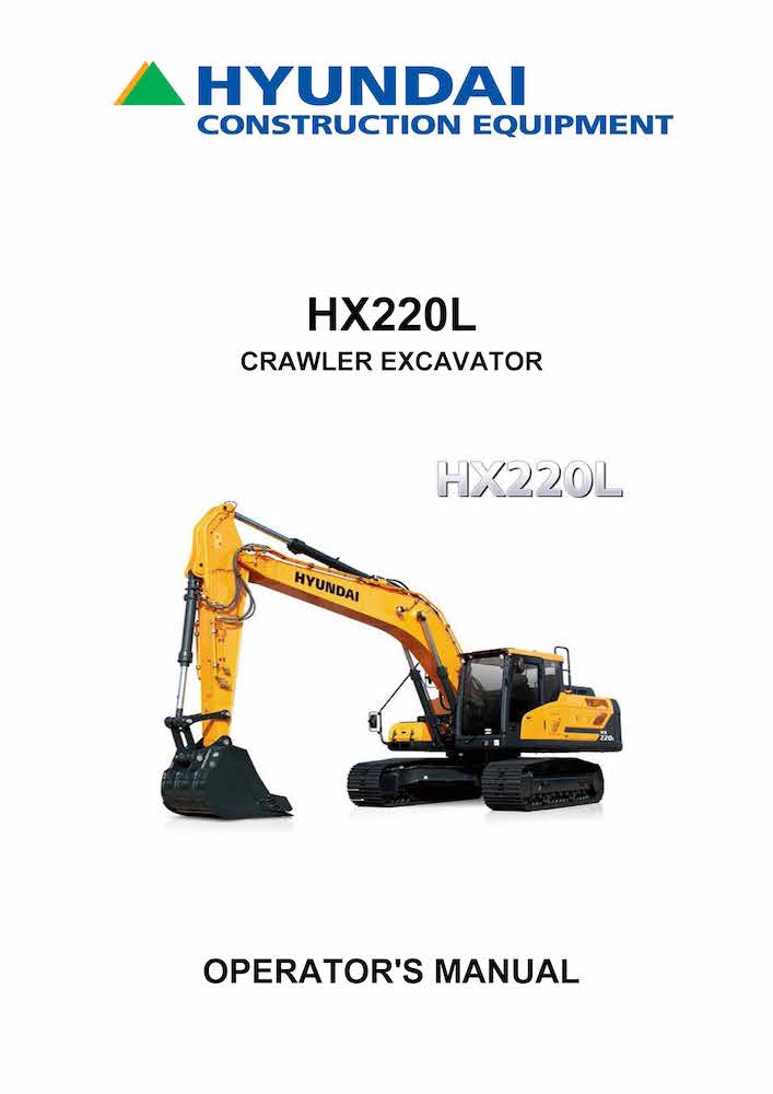 Manual Del Operador En Pdf De La Excavadora De Orugas Hyundai Hx L