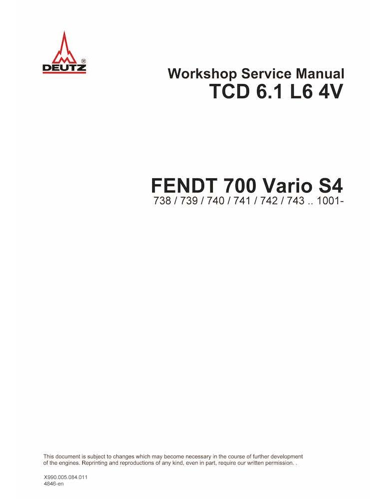 Manuel D Entretien D Atelier Pdf Moteur Deutz Tcd L V