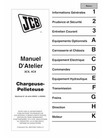 JCB 3CX, 4CX, 214e, 214, 215, 217 S.N. 0400000-0459999  backhoe loader pdf service manual FR