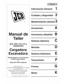 JCB 2CX, 3DX, 210, 212 S.N. 0480660-0929999 backhoe loader pdf service manual ES