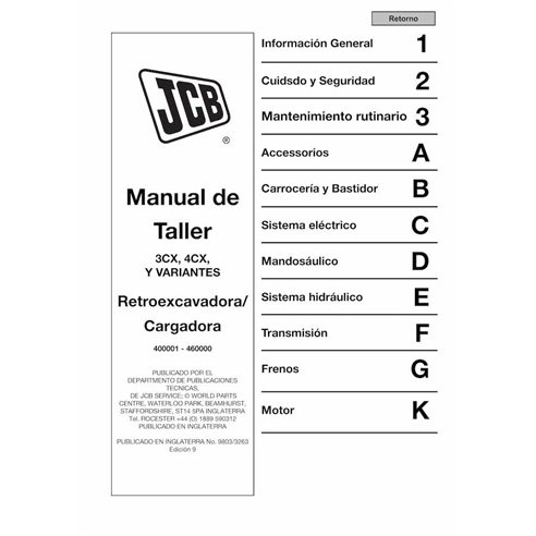 JCB 3CX, 4CX, 214e, 214, 215, 217 S.N. 0400000-0459999  backhoe loader pdf service manual ES