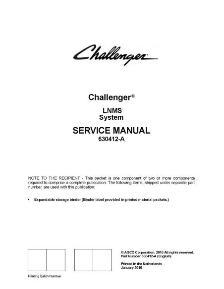 Manuel d'entretien du système Challenger LNMS - Challenger manuels - CHAL-630412-A