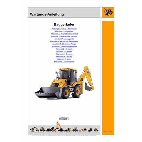 JCB 3C, 3CX, 4CX, 214e S.N. 0960000-2274521  backhoe loader pdf service manual DE