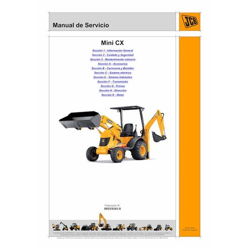 JCB Mini CX backhoe loader pdf service manual ES