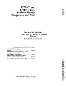 John Deere 1770NT and 1770NT CCS 24-Row planter pdf diagnosis and tests manual 