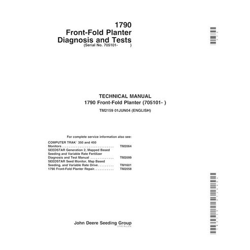 TM2159 Manual de diagnóstico y pruebas de la sembradora plegable frontal John Deere 1790 (TM2159)