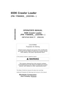 John Deere 655K crawler loader pdf operator's manual 