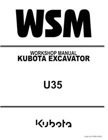 Kubota U35 excavator pdf workshop manual 