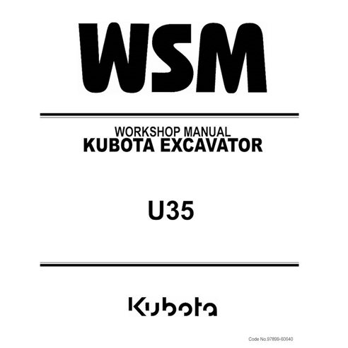 Kubota U35 excavator pdf workshop manual 