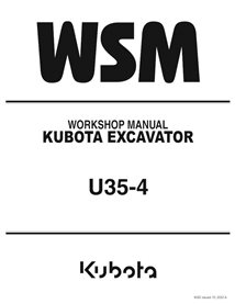 Kubota U35-4 excavator pdf workshop manual 