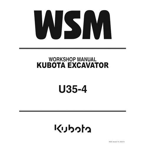 Kubota U35-4 excavator pdf workshop manual 