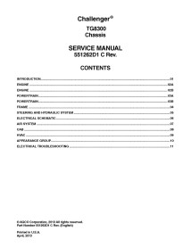 Challenger TG8300 chassis service manual - Challenger manuals