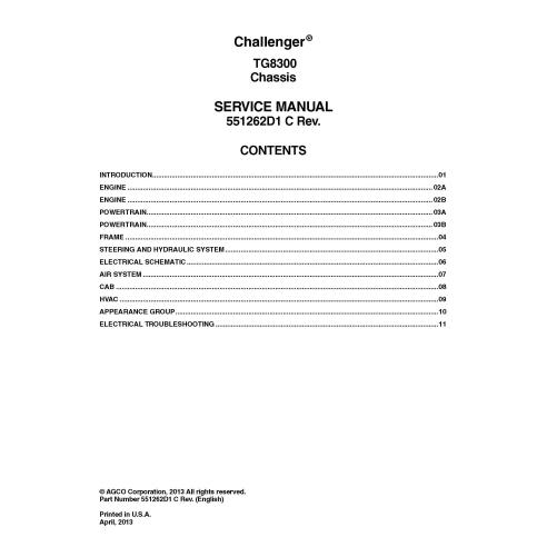 Manuel d'entretien du châssis Challenger TG8300 - Challenger manuels - CHAL-551262d1