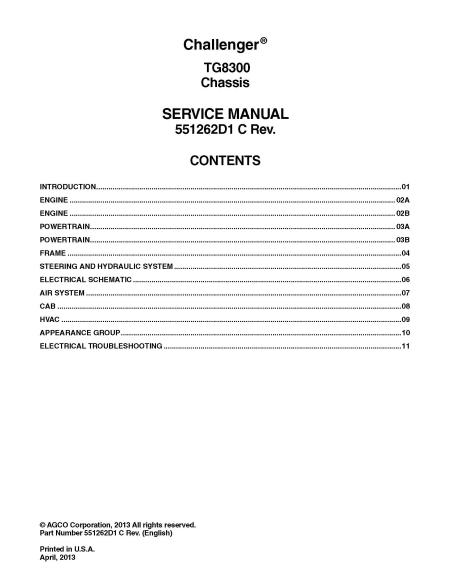 Challenger TG8300 chassis service manual - Challenger manuals - CHAL-551262d1