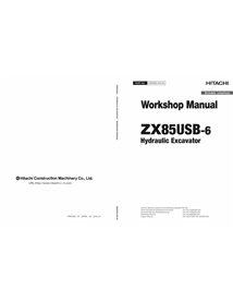 Hitachi ZX85USB-6 excavator pdf workshop manual 