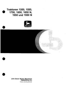 TM4430-DE Manuel technique complet pour tracteurs John Deere 1350, 1550, 1750, 850, 1850N, 1950 et 1950N - DE (TM4430)