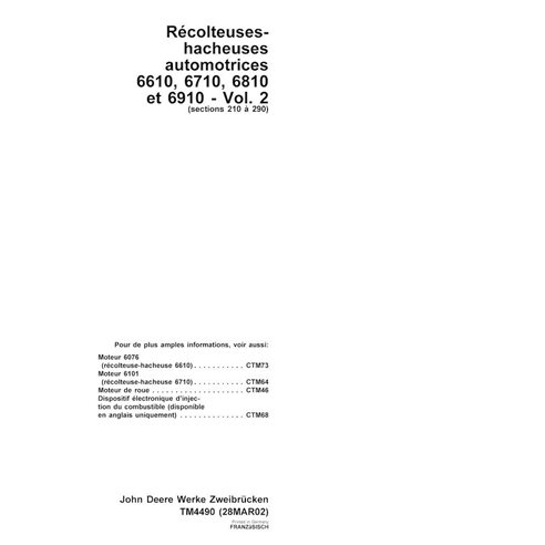 TM4490-FR John Deere 6610, 6710, 6810, 6910 forage harvester technical manual - all inclusive FR (TM4490)