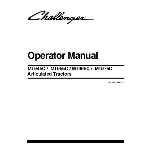 Manual do operador do trator Challenger MT945C / MT955C / MT965C / MT975C - Challenger manuais - CHAL-523229D1E