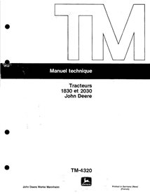 John Deere 1830, 2030 tractor pdf technical manual - all inclusive FR