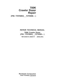 John Deere 700K PIN PIN: 1T0700KX__F275598- crawler dozer pdf repair technical manual 