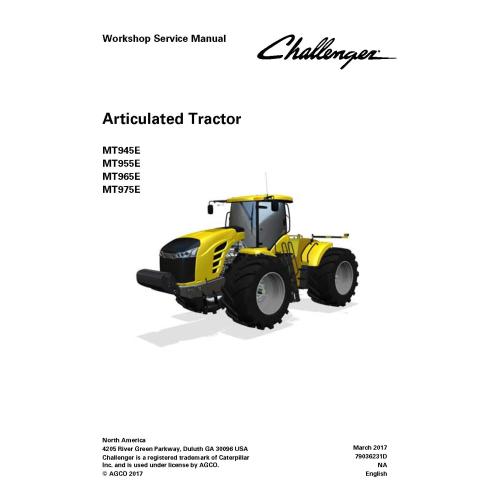 Manuel d'entretien de l'atelier du tracteur Challenger MT945E / MT955E / MT965E / MT975E - Challenger manuels