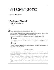 New Holland W130 / W130TC wheel loader workshop manual - New Holland Construction manuals - NH-6041349200