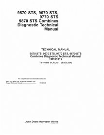 TM101819 John Deere 9570 STS, 9670 STS, 9770 STS, 9870 STS combine diagnostic technical manual (TM101819)