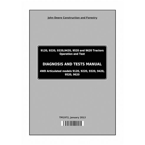 TM1972-JAN13 John Deere 9120, 9220, 9320, 9420, 9520, 9620 tractor pdf operation and test technical manual