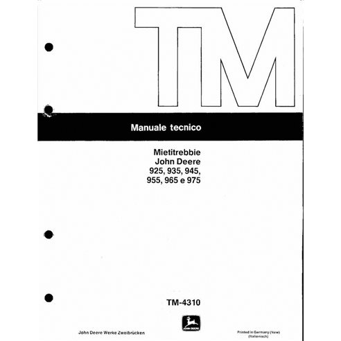 John Deere 925, 935, 945, 955, 965, 975 combine pdf technical manual IT