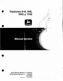 John Deere 840, 940, 1040, 1140 tractor pdf technical manual ES