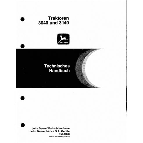TM4378-DE Manual técnico do trator John Deere 3040, 3140 DE (TM4378)