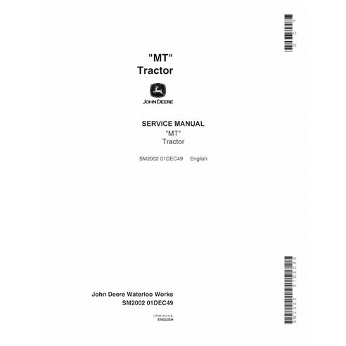 JD-SM2002 John Deere Model MT tractor service manual (SM2002)