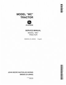 John Deere Model MC tractor pdf service manual 