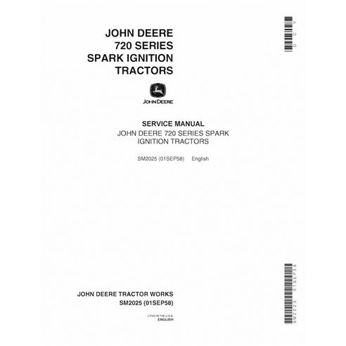 JD-SM2025 Manuel d'entretien des tracteurs John Deere 70, 720, 730 (SM2025)