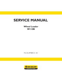 Manual de servicio de la cargadora de ruedas New Holland W110B - New Holland Construcción manuales - NH-87728451A