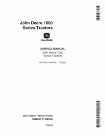 JD-SM2033 Manual de servicio para tractores John Deere 1010, 1010RS, 1010RU, 1010RUS, 1010O, 1010U, 1010R (SM2033)