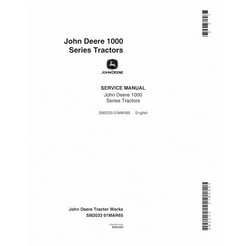 JD-SM2033 Manual de servicio para tractores John Deere 1010, 1010RS, 1010RU, 1010RUS, 1010O, 1010U, 1010R (SM2033)