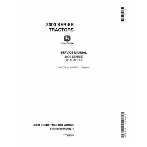 JD-SM2038 John Deere 3010, 3020 tractor service manual (SM2038)