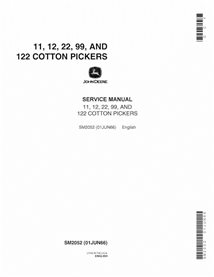 JD-SM2052 Manual de servicio para cosechadoras de algodón John Deere 11, 12, 122, 22, 99 (SM2052)