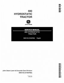 JD-SM2103 John Deere 50 400 lawn tractor service manual (SM2103)