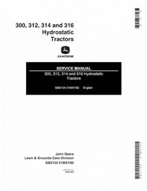 JD-SM2104 Manual de serviço em PDF do trator de gramado John Deere 300, 312, 314, 316