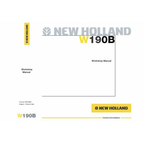 New Holland W190B wheel loader workshop manual - New Holland Construction manuals