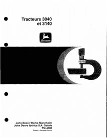 TM4380-FR John Deere 3040, 3140 tractor pdf technical manual - all inclusive FR