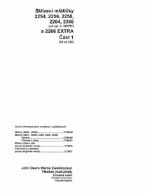 John Deere 2254, 2256, 2258, 2264,2266, 2266 EXTRA combine pdf technical manual - all inclusive CZ