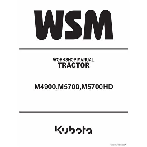 Kubota M4900, M5700, M5700HD tractor pdf workshop manual 