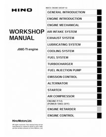 HINO-S5-YJ08E29E-WM Manuel d'atelier du moteur HINO J08E-TI au format PDF
