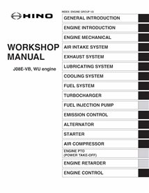 HINO J08E-VB, J08E-WU engine pdf workshop manual 