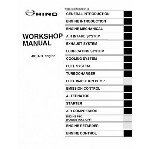 HINO J05D-TF engine pdf workshop manual 